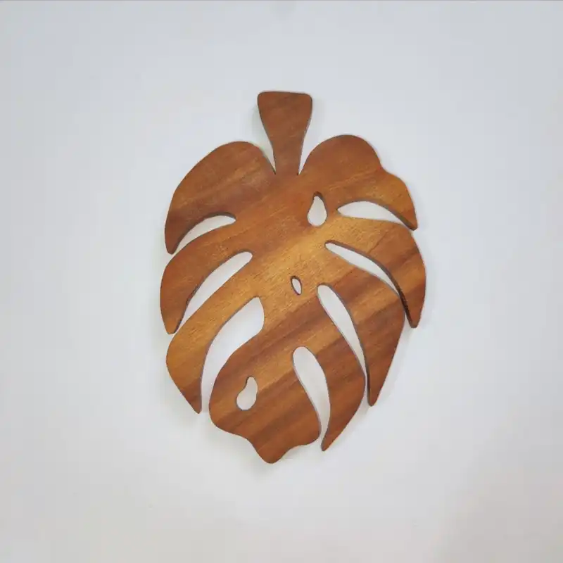 زیر لیوانی چوبی مدل برگ انجیری