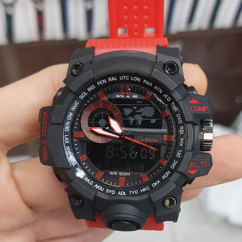 ساعت مچی عقربه ای بچگانه مدل دوزمانه اسپرت کد GSH R