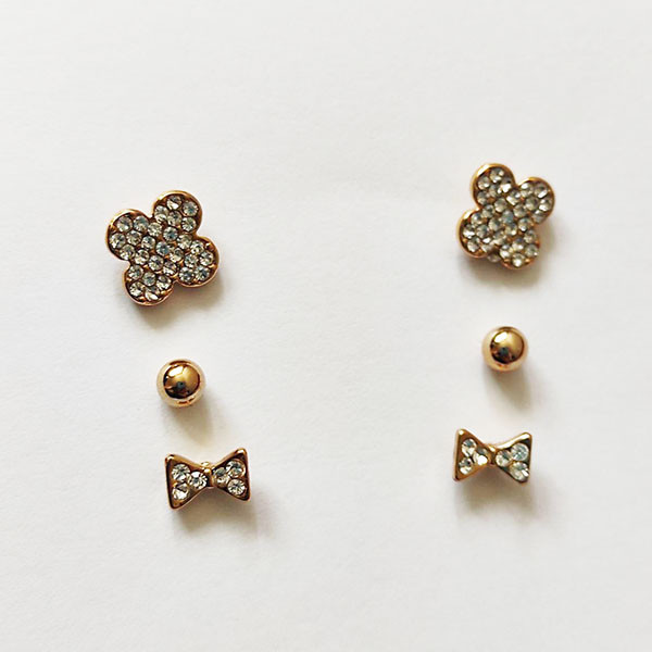 گوشواره دخترانه مدل رنسانس کد ۲۰۰ مجموعه 3 عددی