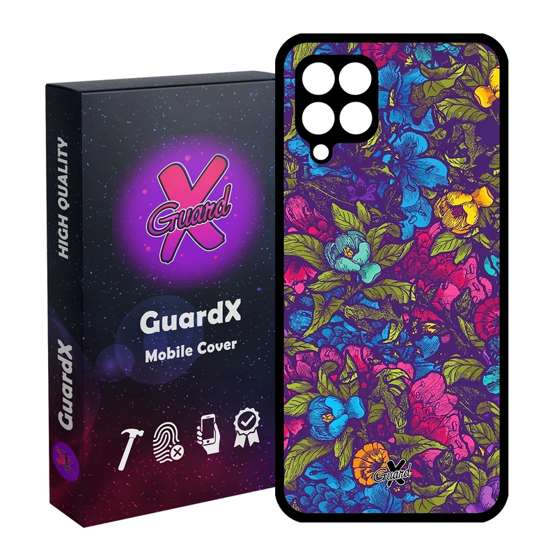 کاور گارد ایکس طرح Flower مدل Glass10224 مناسب برای گوشی موبایل سامسونگ Galaxy A22 4G
