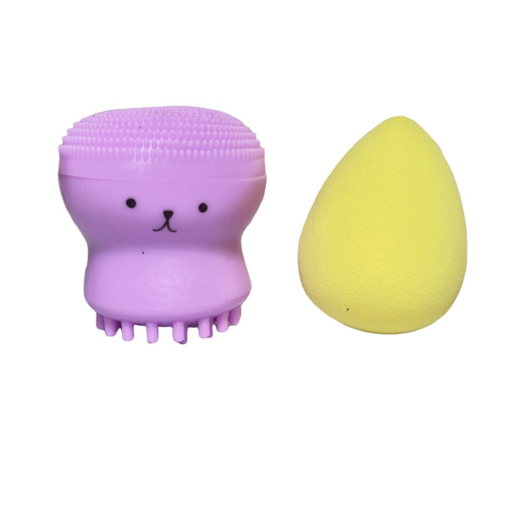 پد آرايشى ميسترى مدل 01 به همراه برس پاک کننده صورت مدل 01