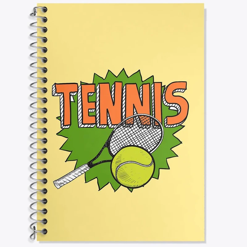 دفتر زبان 50 برگ خندالو مدل دو خط طرح تنیس Tennis کد 26640