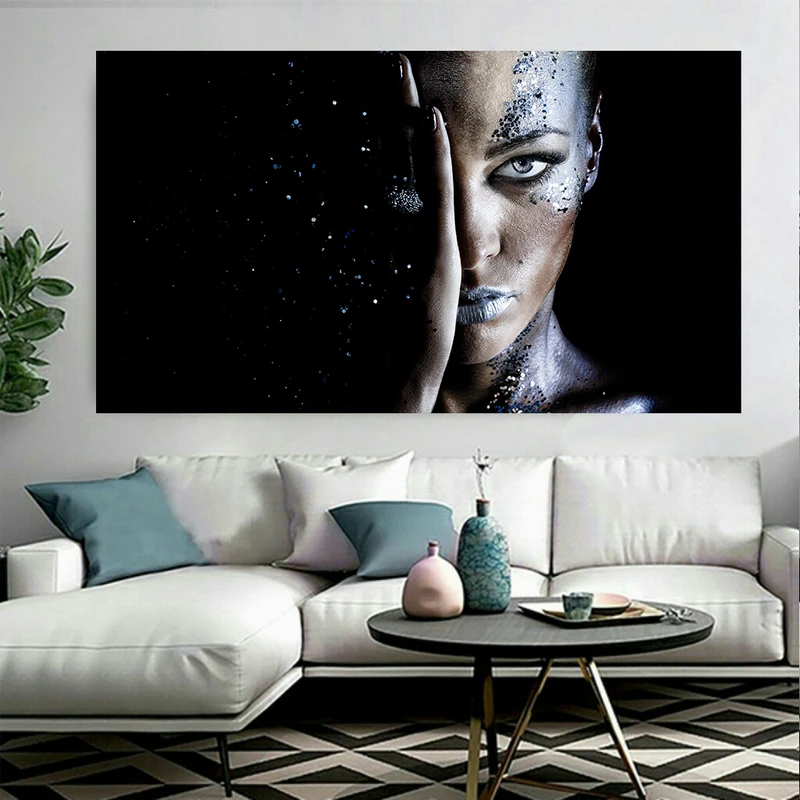 تابلو بوم طرح مخمل چهره مدل آرایشگاه زنانه کد AR30795