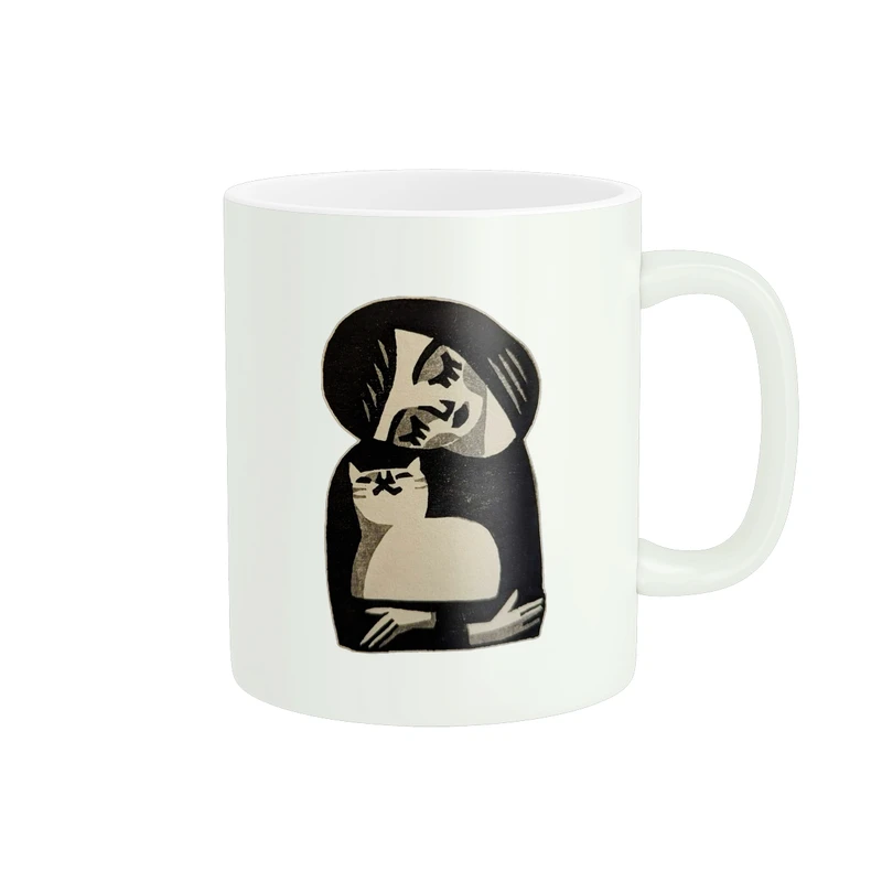 ماگ پاد آفرین مدل دخترک و گربه کد 1552