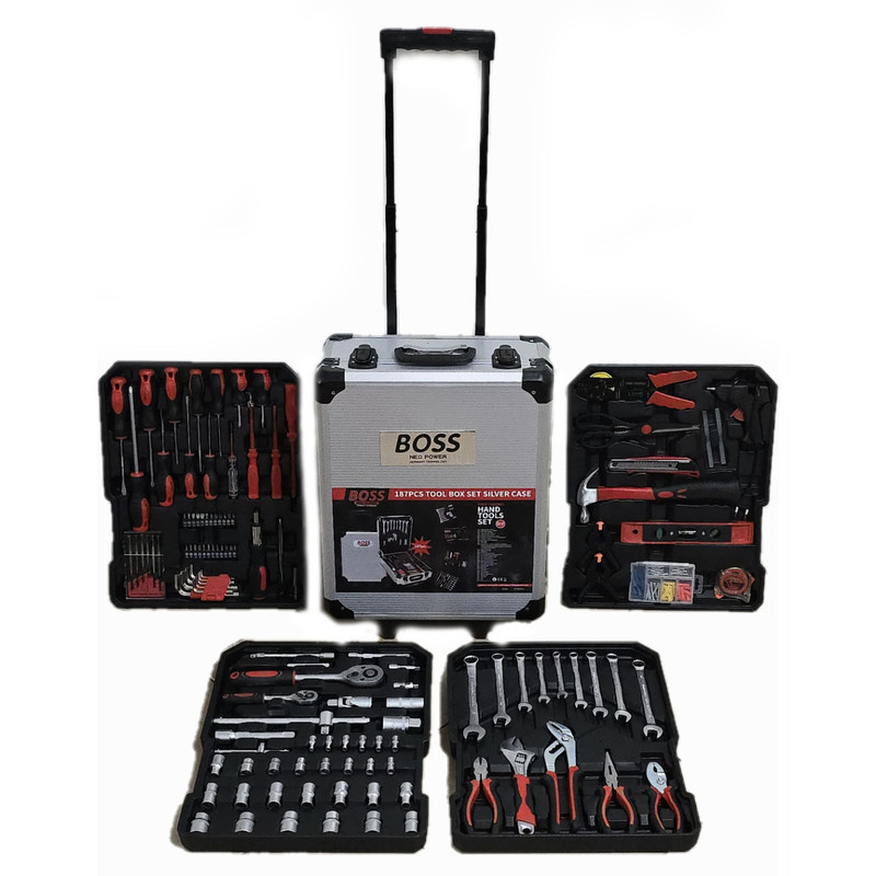 مجموعه 187عددی ابزار و جعبه بکس باس مدل NEO-POWER