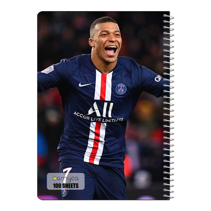 دفتر مشق 100 برگ سیمی کارنیکا طرح ام باپه Mbappe کد 91127