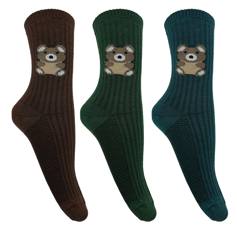 جوراب ساق بلند زنانه تن پوش هنگامه مدل کبریتی تدی بسته 3 عددی