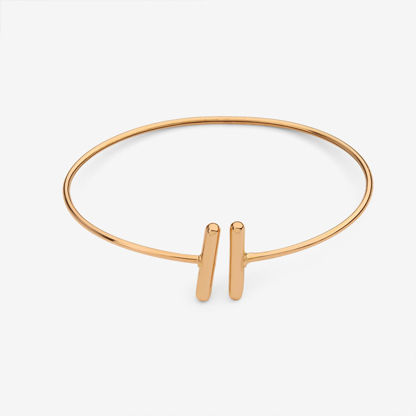 بنگل طلا 18 عیار زنانه حافا گلد مدل T کد bn008