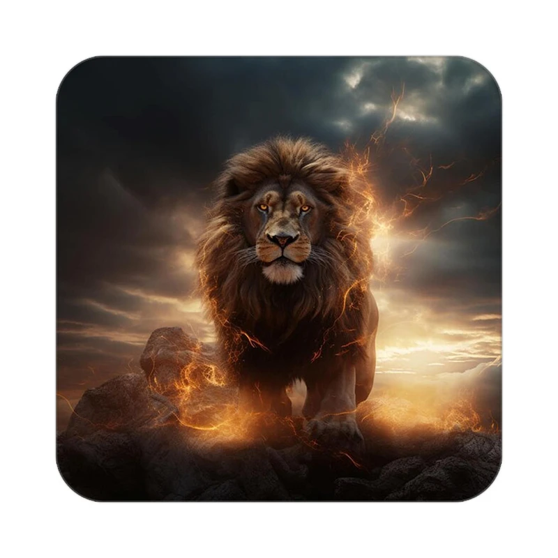 زیر لیوانی کاکتی طرح شیر مدل mp23067