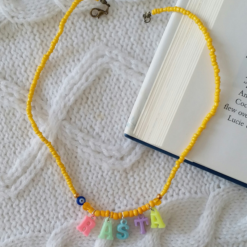 گردنبند دخترانه مدل تابستانی اسم رستا G224