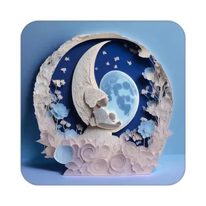 زیر لیوانی کاکتی طرح ماه و ستاره مدل mp53036