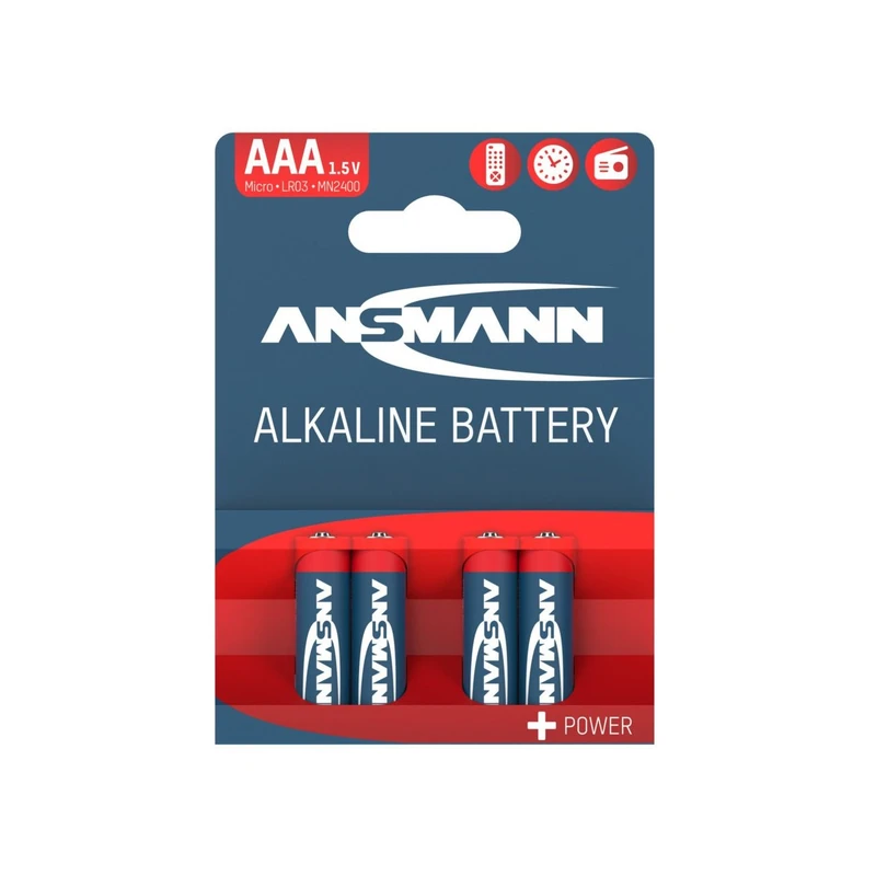 باتری نیم قلمی آنسمن  مدل Alkaline Plus بسته ۴ عددی