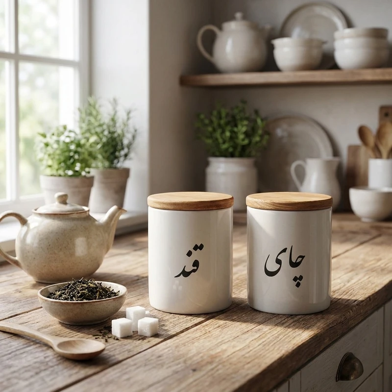 عکس شماره 2 : بانکه مدل سرامیکی طرح قند و چای بسته 2 عددی