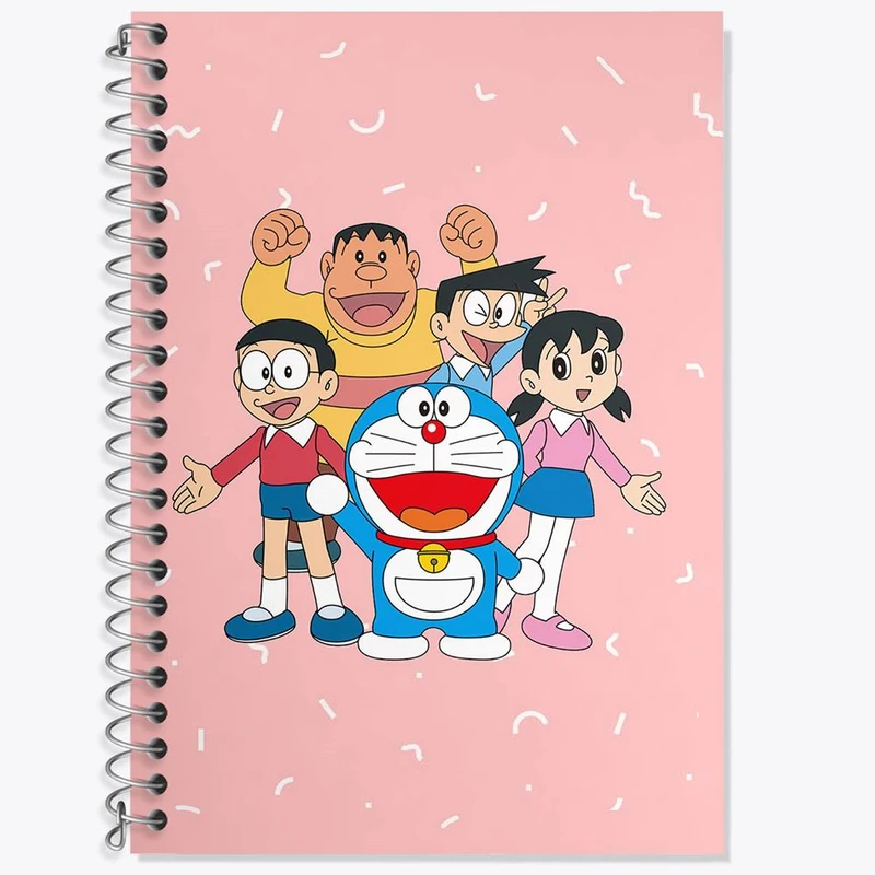 دفتر زبان 50 برگ خندالو مدل دو خط طرح انیمه دورایمون کد 4962