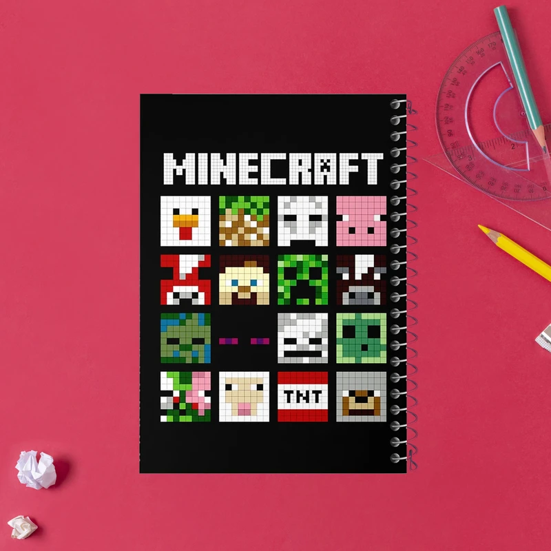 دفتر مشق 50 برگ خندالو طرح بازی ماینکرافت (Minecraft) کد 37006