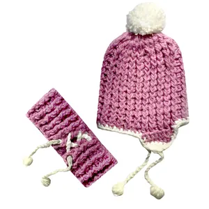 ست کلاه و شال گردن بافتنی بچگانه مدل آفرودیت