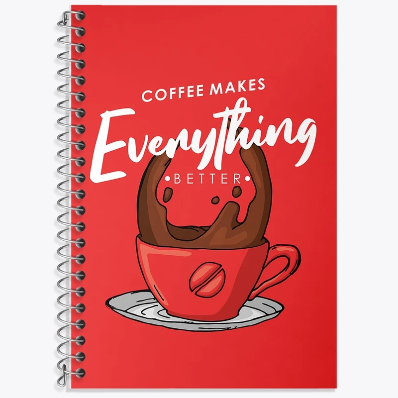 دفتر زبان 50 برگ خندالو مدل سه خط طرح قهوه (Coffee) کد F1541