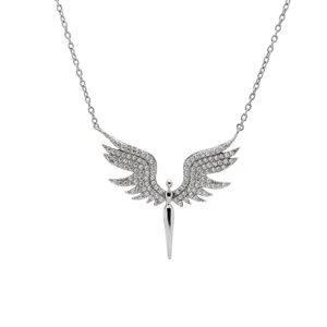 گردنبند نقره زنانه طرح فرشته مدل NS-275