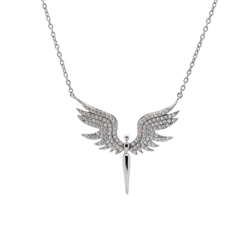 گردنبند نقره زنانه طرح فرشته مدل NS-275
