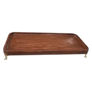 سینی بتنی مدل پایه دار طرح چوب کد 61