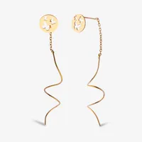 گوشواره بخیه&zwnj;ای طلا 18 عیار زنانه ناریا مدل S11-2