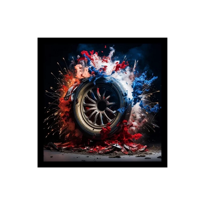 تابلو نوری بکلیت طرح لاستیک و رینگ ماشین مدل لایت باکس B-MID-20852