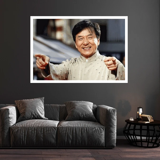 تابلو بکلیت طرح مشاهیر سینمای جهان جکی چان مدل قاب شاسی W-s9889