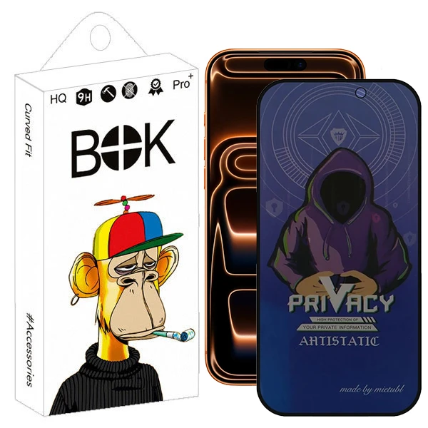 محافظ صفحه نمایش بوک مدل Privacy Mietubl Clear مناسب برای گوشی موبایل اپل iphone 17 pro max