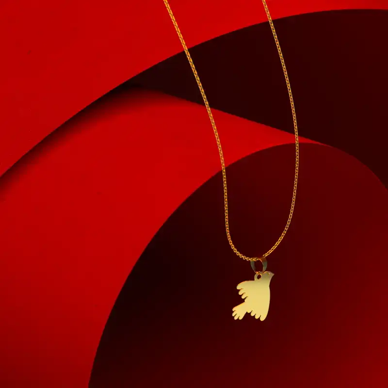 گردنبند طلا 18 عیار زنانه مدوپد مدل پرنده کد D3-1-1215