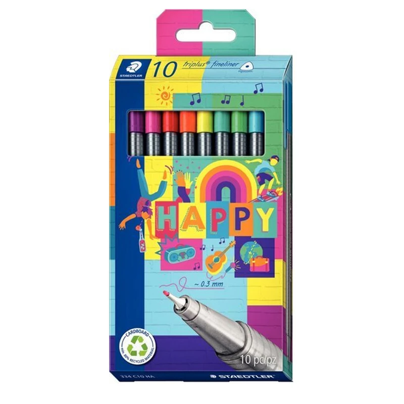 روان نویس 0.3 میلی متری استدلر مدل HAPPY مجموعه 10 عددی