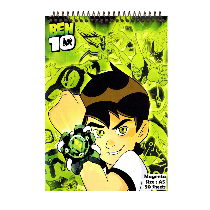 دفتر نقاشی 50 برگ مجنتا طرح بن تن کد 0038