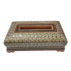 جعبه دستمال کاغذی خاتم کاری مدل بغل کاس کد 140