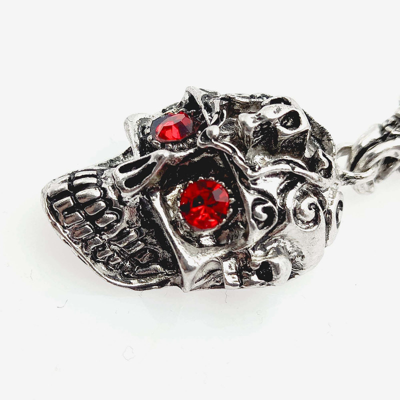 گردنبند مردانه طرح جمجمه و نگین مدل 613GAM