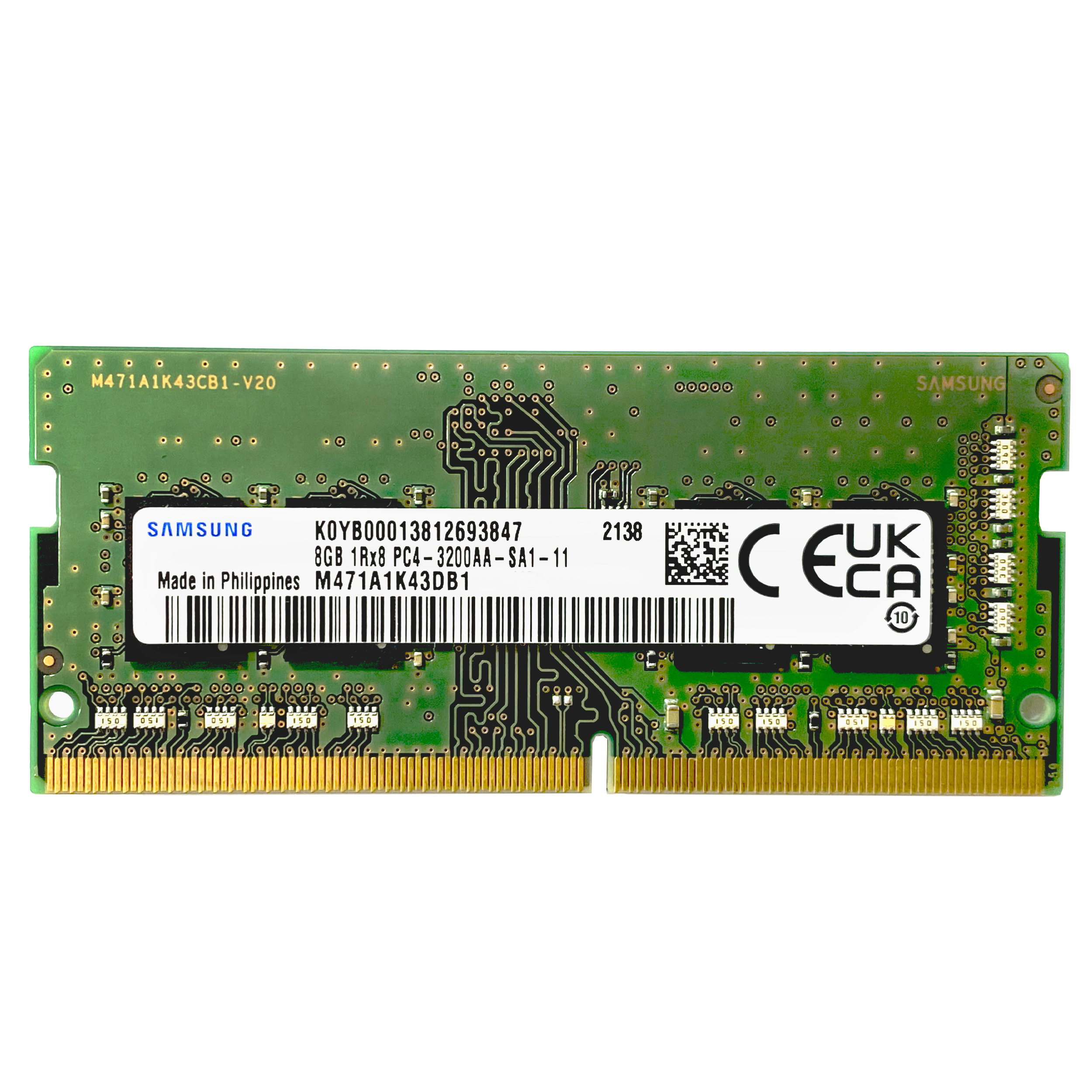 رم لپ تاپ DDR4 تک کاناله 3200 مگاهرتز CL22 سامسونگ مدل M471A1K43DB1 ظرفیت 8 گیگابایت