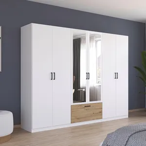 کمد لباس فلفور کابینت مدل آینه‌دار مدل SB270cm MDF