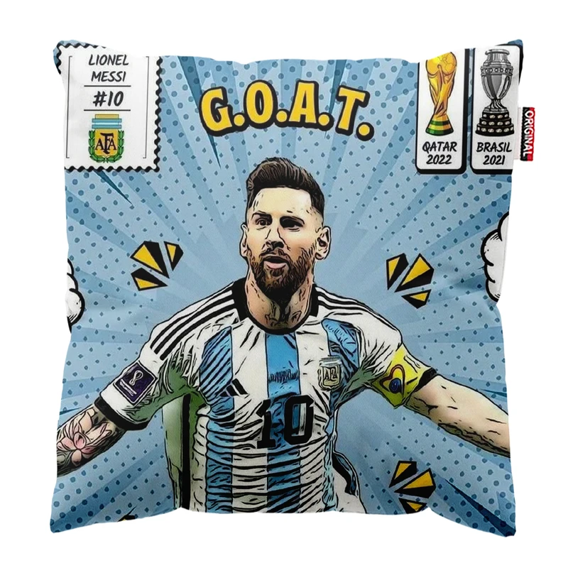 کوسن پاد آفرین مدل فوتبالی لیونل مسی کد PK304488 سایز 30*30 سانتی متر