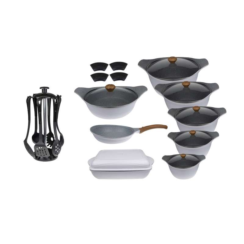 سرویس پخت و پز 26 پارچه ماراتن مدل چدن گرانیت