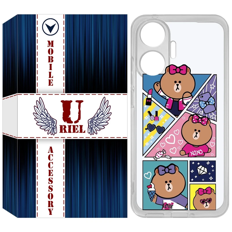 کاور یوریل مدل Clear کد 13 طرح Brown مناسب برای گوشی موبایل شیائومی Poco F7