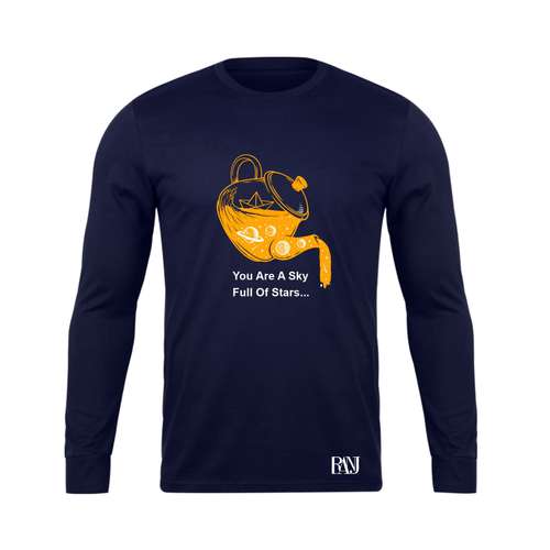 تی شرت آستین بلند مردانه رانژ مدل سایز بزرگ 130315 رنگ سرمه ای