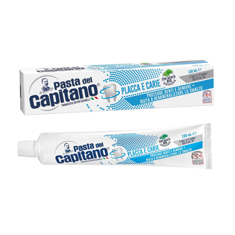 خمیردندان پاستا دل کاپیتانو مدل Placca e Carie حجم 100 میلی لیتر