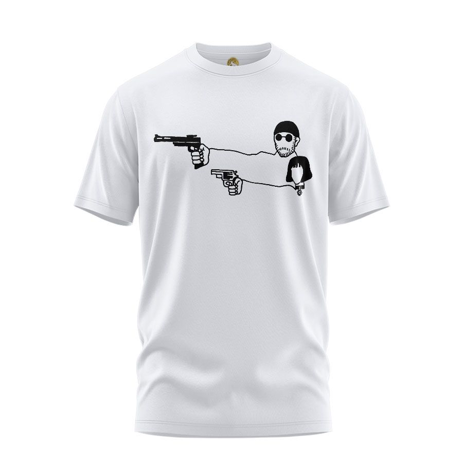 تی شرت آستین کوتاه مردانه هومرو مدل TW433 طرح لئون حرفهای و ماتیلدا - - 1