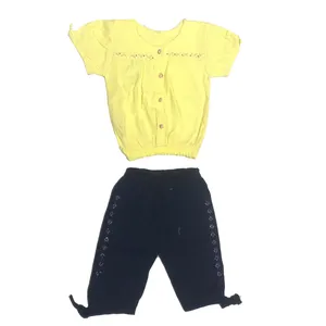 ست تی شرت و شلوارک دخترانه مدل گره ای