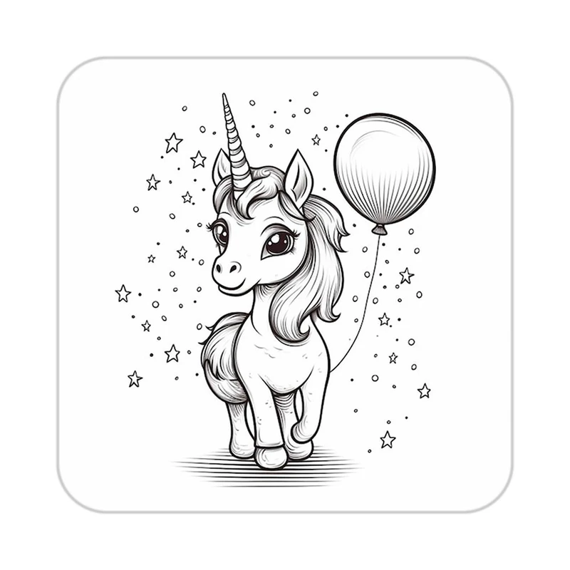 زیر لیوانی کاکتی طرح اسب تک شاخ و یونیکورن مدل mp29403