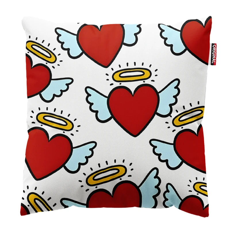 کوسن پاد آفرین مدل مینیمال طرح قلب کد PK403633 سایز 40*40 سانتی متر