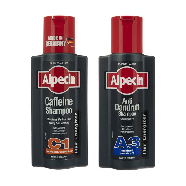 شامپو مو آلپسین مدل Caffeine C1 حجم 250 به همرا شامپو ضد شوره مدل A3 Anti Dandruff حجم 250 میلی لیتر شامپو مو آلپسین مدل Caffeine C1 حجم 250 به همرا شامپو ضد شوره مدل A3 Anti Dandruff حجم 250 میلی لیتر