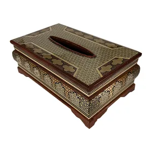 جعبه دستمال کاغذی خاتم کاری مدل اعلاء