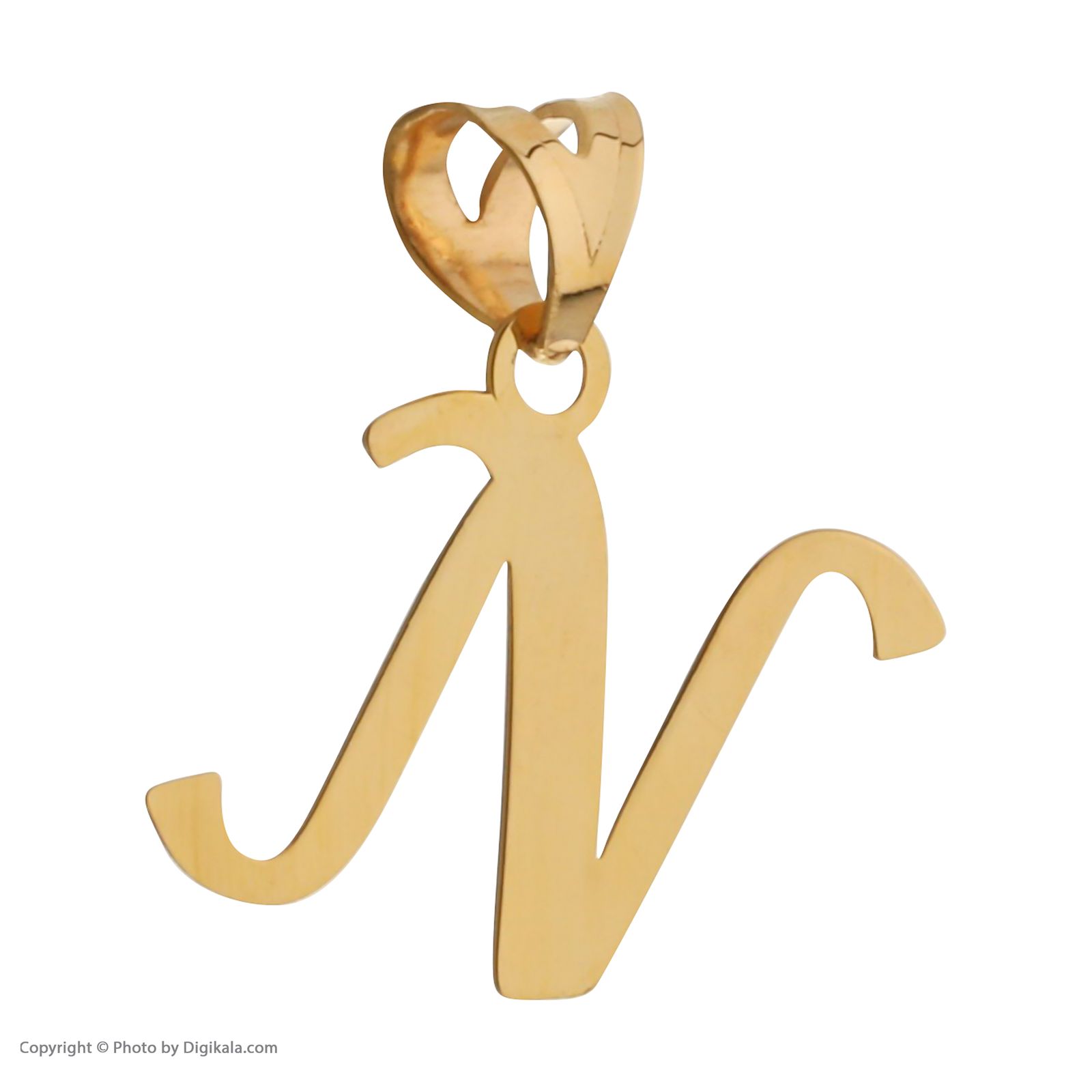 آویز گردنبند طلا 18 عیار زنانه مایا ماهک مدل MM1648 طرح حرف لاتین N -  - 3