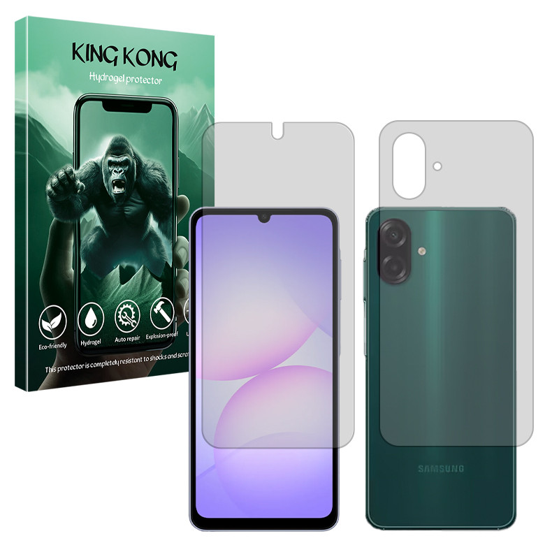 محافظ صفحه نمایش شفاف کینگ کونگ مدل Tough مناسب برای گوشی موبایل سامسونگ Galaxy A07 4G به همراه محافظ پشت گوشی