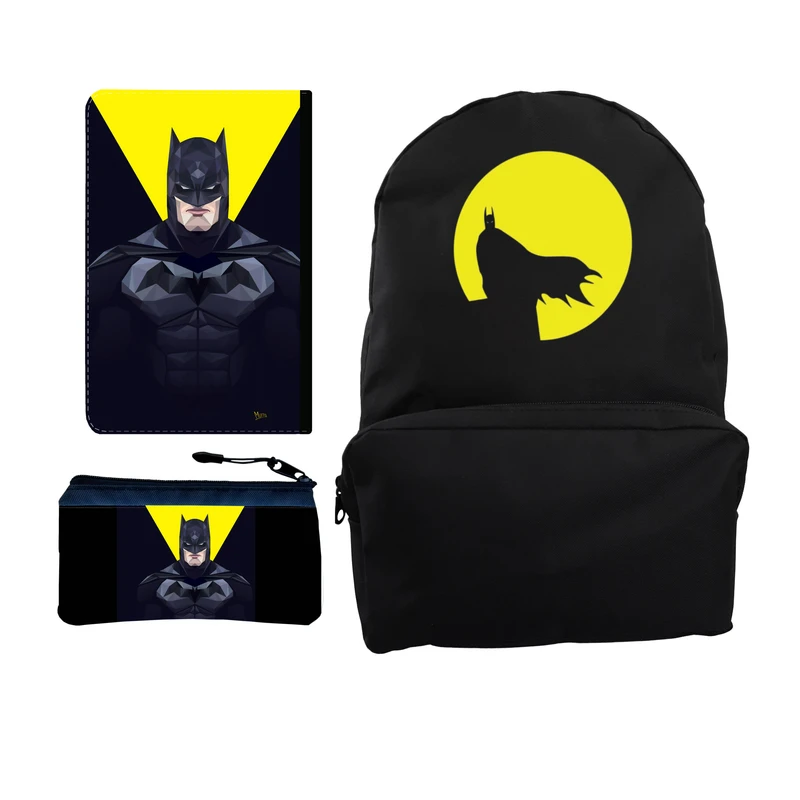 کوله پشتی مدل بتمن کد KP-9893 به همراه کلاسور و جامدادی