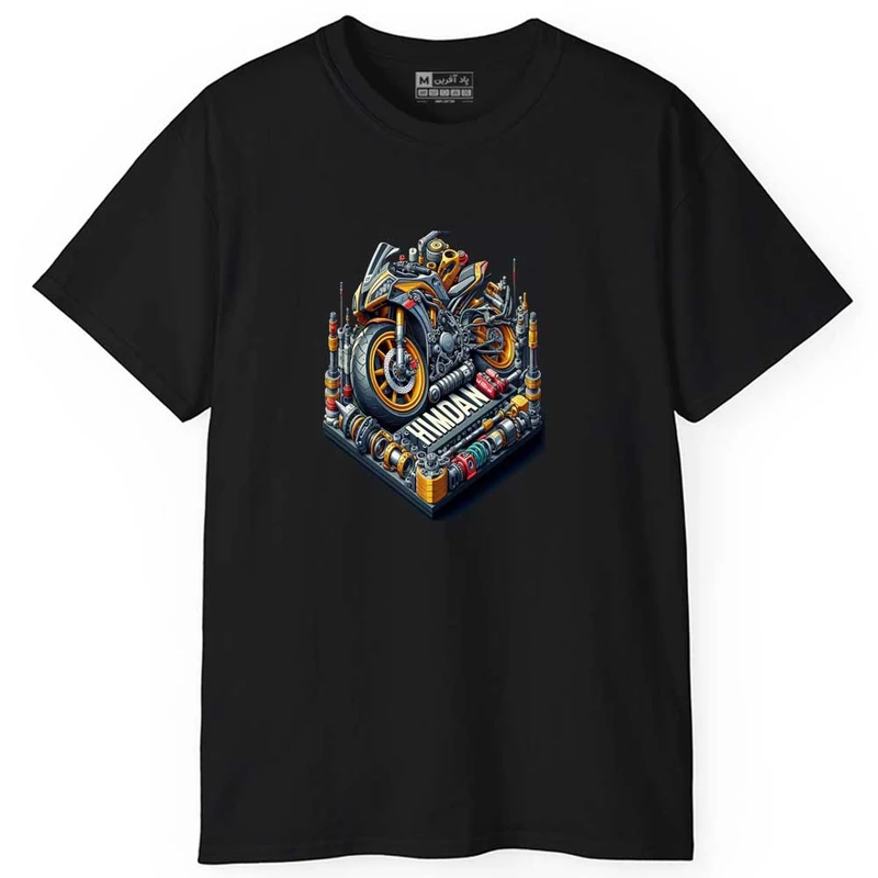 تی شرت آستین کوتاه مردانه پاد آفرین طرح موتورسواری کد 0746